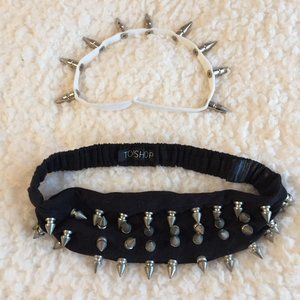 Topshop Spike Studded Goth Punk Headband Bundle